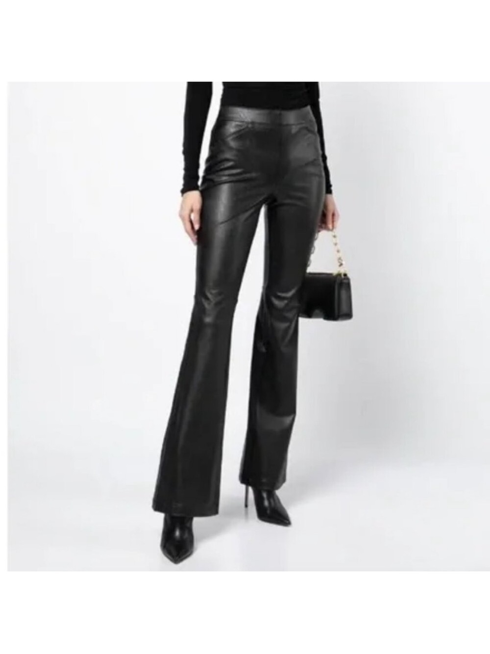 Spanx pull on flared leather pants - Picture 4 of 9